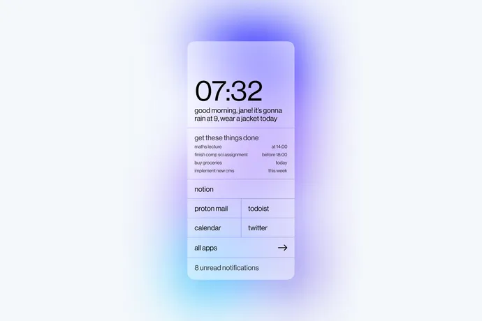 Brutalist homescreen launcher concept