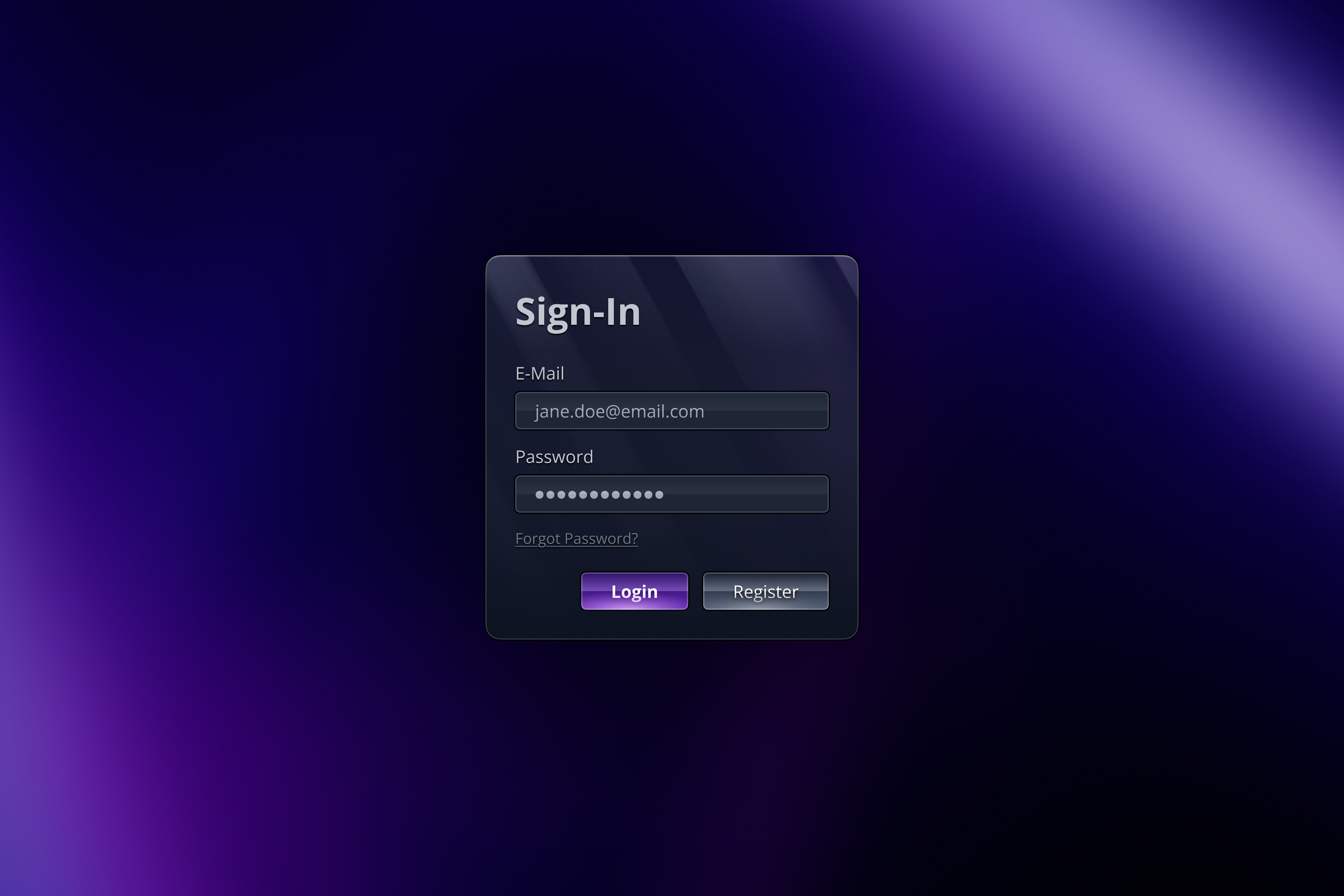 High resolution version of image labeled "Shiny sign-in page concept"