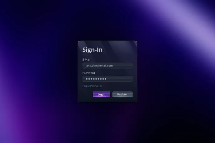 Shiny sign-in page concept